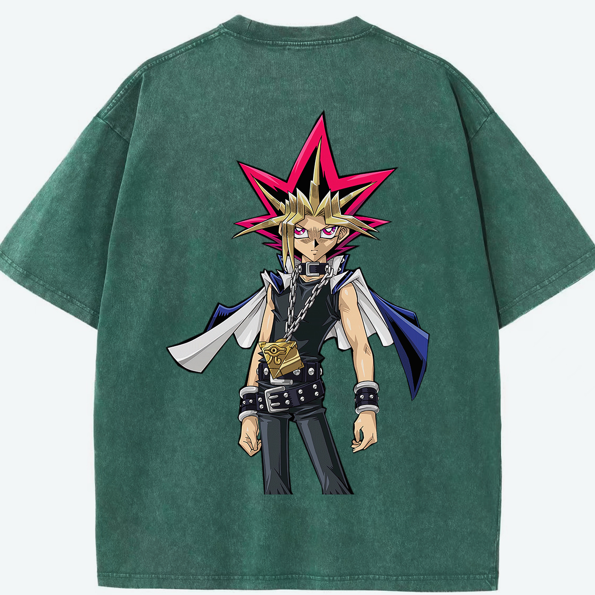 （画像用） 遊☆戯☆王 Yu-Gi-Oh! 綿100% ヴィンテージ風 半袖Tシャツ（背面プリント）
